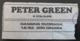 Peter Green (Fleetwood Mac)  Sarajevo Skenderija 1.6.1983 Concert Ticket - Konzertkarten