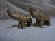 Vintage - Couple D'éléphants En Métal Made In Hong Kong - Animaux