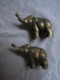 Delcampe - Vintage - Couple D'éléphants En Métal Made In Hong Kong - Animaux