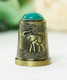 Thimble ELEPHANT Green Decor Solid Brass Metal Russian Souvenir Collection - Dés à Coudre