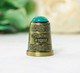 Thimble ELEPHANT Green Decor Solid Brass Metal Russian Souvenir Collection - Ditali Da Cucito