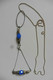 Collier Créateur La Fiancée Du Facteur Style Art Deco Egypte Chaîne Dorée Perles En Cristal Facetté Bleu - Necklaces/Chains