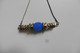 Collier Créateur La Fiancée Du Facteur Style Art Deco Egypte Chaîne Dorée Perles En Cristal Facetté Bleu - Necklaces/Chains