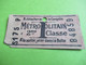 Ticket De Métro/ Lettre I/ Métropolitain / 2éme Classe/ à Détacher Avec Le Contrôle/ Années 1941 à 44  TRA57 - Railway
