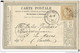 BdR - 1873 - CARTE PRECURSEUR ENTIER CERES Avec REPIQUAGE PRIVE De SAVONNERIE MENPETI De MARSEILLE Pour LE MANS - Precursor Cards