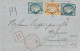 MIXTE SIEGE + CERES - 1875 - LETTRE RECOMMANDEE De PARIS Avec ETOILE PLEINE + DATEUR ROUGE Pour GRENOBLE - 1871-1875 Cérès