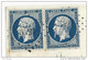 1856 - AIN - EMPIRE 20c BLEU FONCE X2 Sur LETTRE INCOMPLETE (INCOMPLETE) De TREVOUX Pour BOURG - 1853-1860 Napoleon III