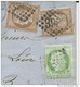1874 - NORD - RARE COMBINAISON GC + PC Du GC 3987 De TOURCOING - LETTRE AFFRANCHIE D'ABORD à 20c PUIS COMPLETEE De 5c - 1871-1875 Cérès
