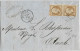 1860 - EMPIRE 10c TYPE 1 EN PAIRE SUR LETTRE De BORDEAUX Pour AUCH - 1853-1860 Napoleon III