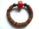 Bracelet Homme, Bracelet Pierre, Corail Rouge, Lave, Cuir, Bijou Original, Bijou Naturel, Bracelet Ethnique, Rustique, - Armbanden