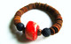 Delcampe - Bracelet Homme, Bracelet Pierre, Corail Rouge, Lave, Cuir, Bijou Original, Bijou Naturel, Bracelet Ethnique, Rustique, - Bracelets