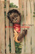 317303-Black Americana, Tuck No 101, Valentine Day, Frances Brundage, Boy At Fence - Negro Americana