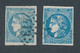 DV-16: FRANCE: Lot Avec "BORDEAUX" N°45C-46B Obl - 1870 Bordeaux Printing