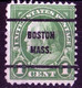 USA 1923 Precancel G.Washington 1 Ct Green Préo /  Boston Mass. - Oblitérés