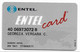 Chile Entel Card, Personal Phone Card, No Value, # Chileentelp-1 - Chili