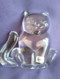 Vintage Paperweight - Figure Of A Cat, Crystal Costa Boda, Sweden - Fermacarte
