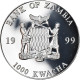 Monnaie, Zambie, 1000 Kwacha, 1999, British Royal Mint, SPL, Silver Plated - Zambia