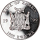 Monnaie, Zambie, 1000 Kwacha, 1999, British Royal Mint, SPL, Silver Plated - Zambia