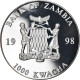 Monnaie, Zambie, 1000 Kwacha, 1998, British Royal Mint, SPL, Silver Plated - Zambia