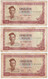 3 BILLETS  BANQUE CENTRALE DE LA REPUBLIQUE DE GUINÉE - CINQUANTE SYLIS  1960 - Guinea