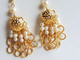 Boucles D'oreilles Vintage, Chandelier Doré, Boho Chic, Perles Blanches, Bohémien, Cadeau Femme, élégant, Bijou Original - Boucles D'oreilles