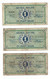 BELGIQUE - 3 BILLETS DE 1 FR - OCCUPATION ALLEMANDE - Other & Unclassified