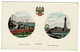 Ref 1406 - 1908 Double View Postcard - Blackpool Lancashire - From Cliffs & From North Pier - Blackpool