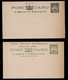 1895 FIJI 4 X  POSTAL STATIONERY CARDS + 2 REPLY CARDS - QV ½d(2) 1½d(2). - UNUSED - Fidschi-Inseln (...-1970)