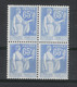 Y. & T.  N° 365  /  Variété De Coloris Sur Bloc De 4 Timbres  /  Type PAIX  ( Couleur Bleu CLAIR Au Lieu De Outremer ) - Unused Stamps