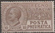 Italia 1913 Posta Pneumatica UnN°PN1 (*) No Gum Vedere Scansione - Poste Pneumatique