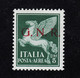 R038 - REPUBBLICA SOCIALE - Lire 5 Tiratura Brescia Primo Tipo Sass.123/I MH* - Periziato SORANI - Airmail