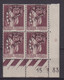 FRANCE : PREO . N° 73 ** . BLOC DE 4 . COIN DATE . TB .  1933 . ( CATALOGUE YVERT ) . - Prematasellados