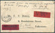 2Fr. KEPI (x2) + 25c. CERES Obl. Sc BRUXELLES 5 Au Verso D'une Lettre ASSUREE (Etiquettes Rouges VALEUR DECLAREE Et INSU - 1932 Ceres En Mercurius