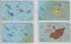 BRASIL 2003 DEEP SEA DIVING MANTA RAY SWORDFISH CRAB SUBMARINE OCTOPUS PUZZLE OF 4 CARDS - Puzzles