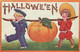 265459-Halloween, IAP 1908 No IAP01-3, Bernhardt Wall, Children Carrying Large Pumpkin - Halloween