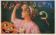 265471-Halloween, IAP 1908 No IAP02-1, Bernhardt Wall, Woman Tossing Apple Peel Over Shoulder - Halloween