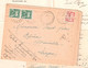 SAUVETERRE AVEYRON Lettre DOCUMENT Alimentation Durant Guerre Dest Naucelle 1,50 F Iris Taxe Gerbe 50c Vert Yv 652 T 80 - 1859-1959 Brieven & Documenten