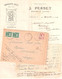 SAUVETERRE AVEYRON Lettre DOCUMENT Alimentation Durant Guerre Dest Naucelle 1,50 F Iris Taxe Gerbe 50c Vert Yv 652 T 80 - 1859-1959 Covers & Documents