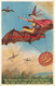 329609-Halloween, Anglo-American No 876/2, Witches Riding Bats Carrying JOLs - Halloween