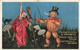 329611-Halloween, Anglo-American No 876/3, Witch & Pumpkin Man In Mushroom Field - Halloween