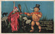 329619-Halloween, Anglo-American No 876/3, Witch & Pumpkin Man In Mushroom Field - Halloween