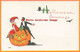 329661-Halloween, Bergman 1913 No 7035-1, Black Cat Watching Couple Sitting On Large JOL - Halloween