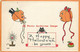 282375-Halloween, Bergman 1913 No 7035-3, Jack O Lanterns Facing Each Other, Black Cat - Halloween