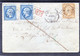 =*= Napoléon 21 + 22x2 Sur Lettre Au Tarif Montpellier>>>>Rome 17 Avril 1867 =*= - 1862 Napoleon III