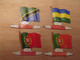 4 Plaquettes Drapeaux L'Alsacienne Africorama. Tanzanie Guinée Mozambique Soudan. Drapeau. Lot 9 - Plaques En Tôle (après 1960)