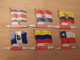 6 Plaquettes Drapeaux L'Alsacienne Américorama. Guatemala Vénézuela équateur Chili Paraguay Costa-rica. Drapeau. Lot 8 - Targhe In Lamiera (a Partire Dal 1961)