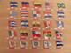 25 Plaquettes Drapeaux L'Alsacienne Américorama. Etats-Unis Brésil Chili Cuba  Argentine Paraguay... Drapeau. Lot 5 - Targhe In Lamiera (a Partire Dal 1961)