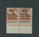 1918. PAIR OF GERMANIA  25 / 7½ F STAMPS  WITH LARGER MARGIN . ERROR  PRINT - Gebruikt