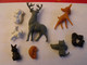 8 Figurines Personnages Fim Disney Bambi. Offerts Par La Roche Aux Fées. Vers 1960-70 - Disney