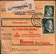 ! 1943 Limburg A.d. Lahn Nach Borna, Bogenrand, Paketkarte, Deutsches Reich, 3. Reich - Briefe U. Dokumente